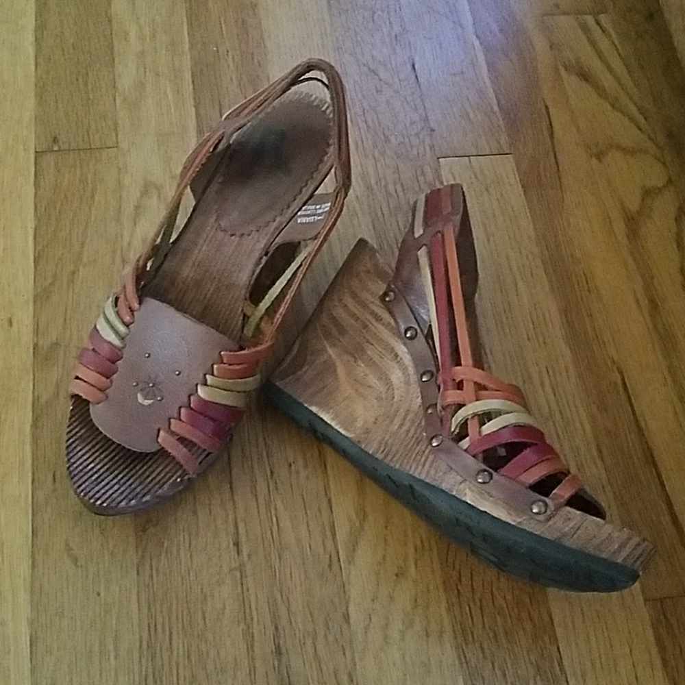 Report Leather Wood Sandals 7